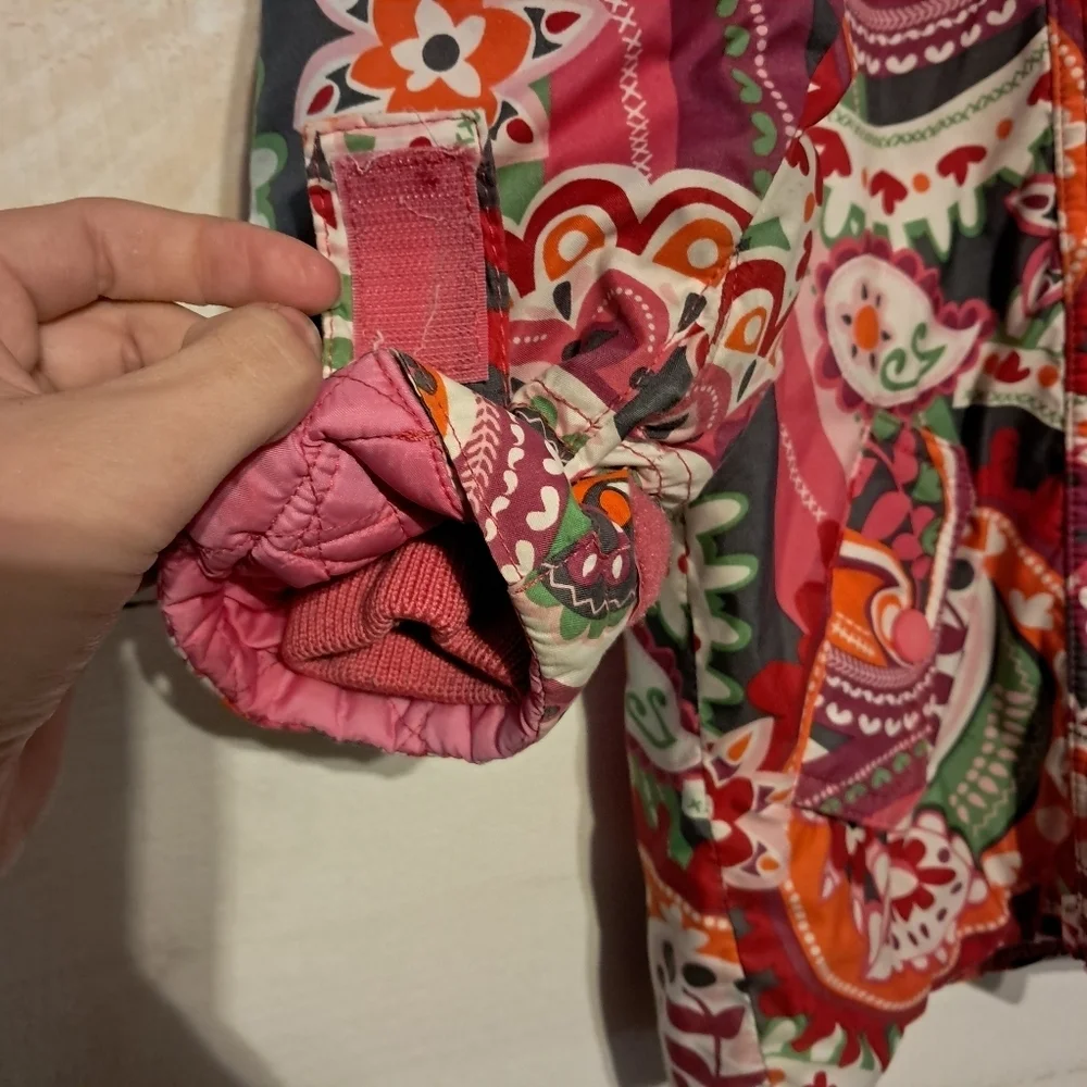 Hanna Andersson Girls Winter Jacket Size 110 in Pink Paisley Detachable Hood
